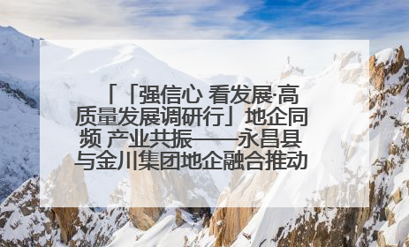 「强信心 看发展·高质量发展调研行」地企同频 产业共振——永昌县与金川集团地企融合推动重大项目建设