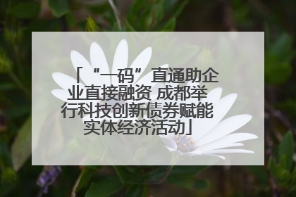 “一码”直通助企业直接融资 成都举行科技创新债券赋能实体经济活动