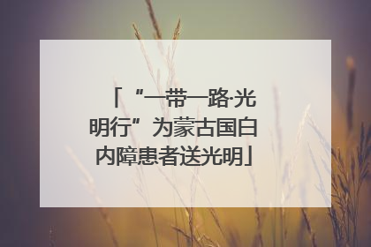 “一带一路·光明行”为蒙古国白内障患者送光明