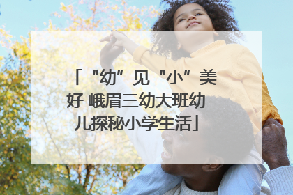 “幼”见“小”美好 峨眉三幼大班幼儿探秘小学生活