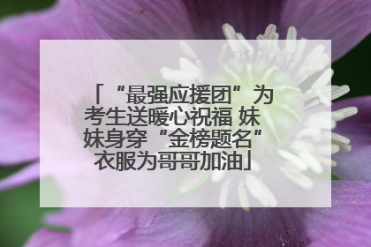 “最强应援团”为考生送暖心祝福 妹妹身穿“金榜题名”衣服为哥哥加油
