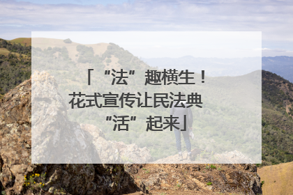 “法”趣横生！花式宣传让民法典“活”起来
