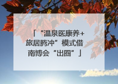 “温泉医康养+旅居腾冲”模式借南博会“出圈”