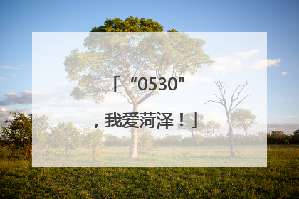 “0530”，我爱菏泽！