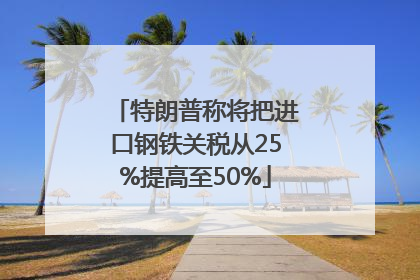 特朗普称将把进口钢铁关税从25%提高至50%