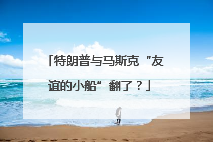 特朗普与马斯克“友谊的小船”翻了？