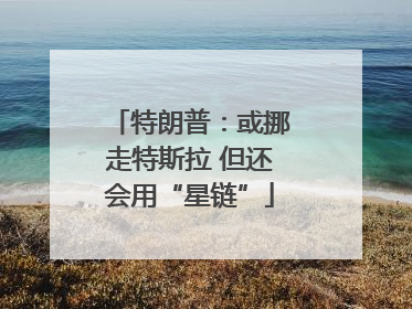 特朗普：或挪走特斯拉 但还会用“星链”