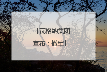 瓦格纳集团宣布：撤军