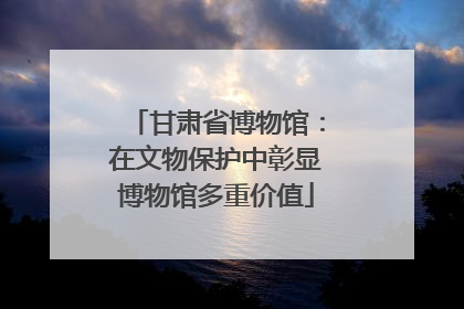 甘肃省博物馆：在文物保护中彰显博物馆多重价值