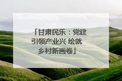 甘肃民乐：党建引领产业兴 绘就乡村新画卷
