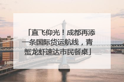 直飞仰光！成都再添一条国际货运航线，青蟹龙虾速达市民餐桌