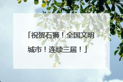 祝贺石狮！全国文明城市！连续三届！