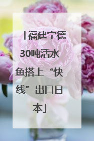 福建宁德30吨活水鱼搭上“快线”出口日本