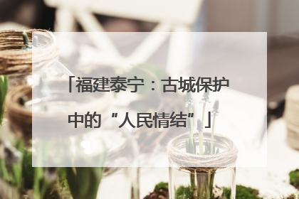 福建泰宁：古城保护中的“人民情结”