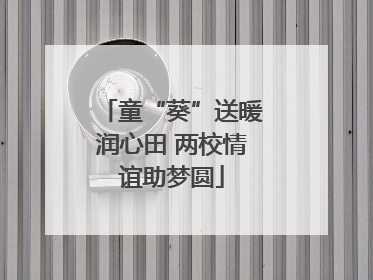童“葵”送暖润心田 两校情谊助梦圆