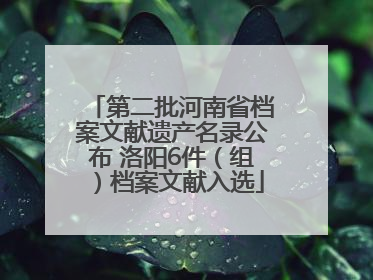 第二批河南省档案文献遗产名录公布 洛阳6件（组）档案文献入选