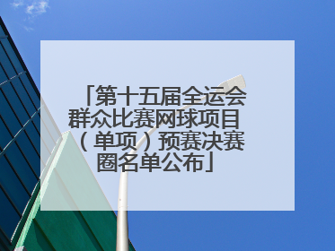 第十五届全运会群众比赛网球项目（单项）预赛决赛圈名单公布