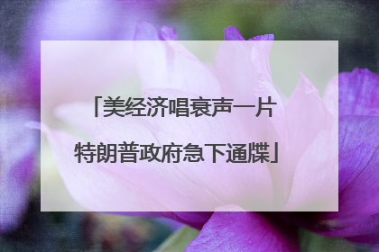 美经济唱衰声一片 特朗普政府急下通牒
