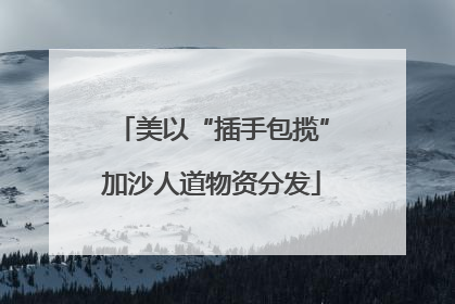 美以“插手包揽”加沙人道物资分发