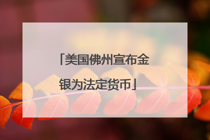 美国佛州宣布金银为法定货币