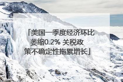 美国一季度经济环比萎缩0.2% 关税政策不确定性拖累增长