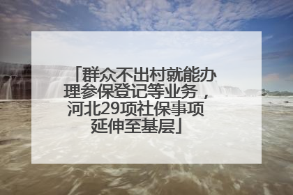 群众不出村就能办理参保登记等业务，河北29项社保事项延伸至基层