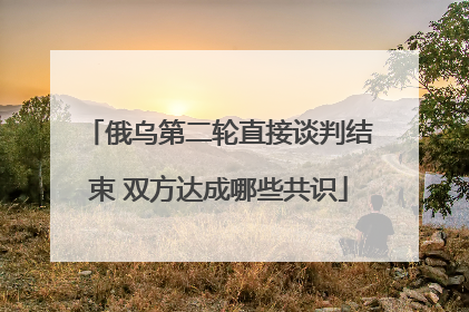 俄乌第二轮直接谈判结束 双方达成哪些共识