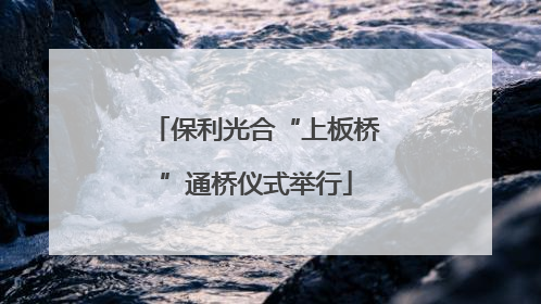 保利光合“上板桥”通桥仪式举行