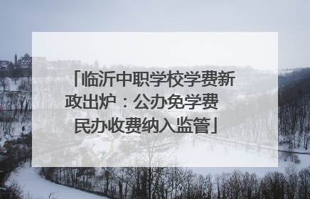 临沂中职学校学费新政出炉：公办免学费 民办收费纳入监管