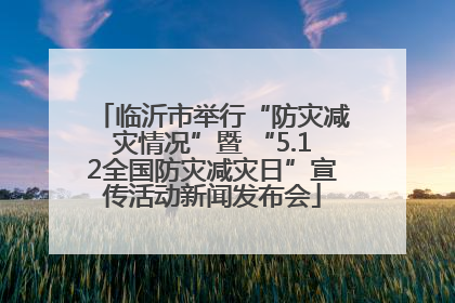 临沂市举行“防灾减灾情况”暨 “5.12全国防灾减灾日”宣传活动新闻发布会