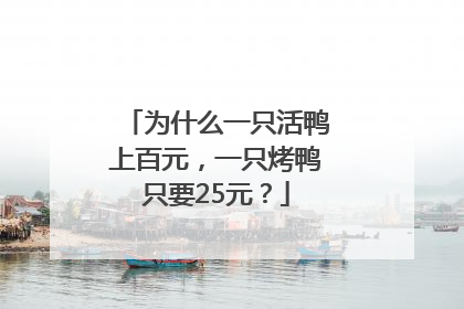 为什么一只活鸭上百元，一只烤鸭只要25元？