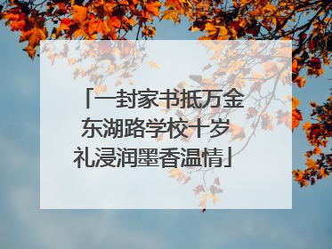 一封家书抵万金 东湖路学校十岁礼浸润墨香温情