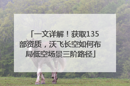 一文详解！获取135部资质，沃飞长空如何布局低空场景三阶路径