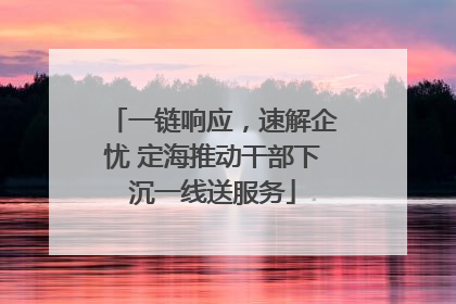 一链响应，速解企忧 定海推动干部下沉一线送服务