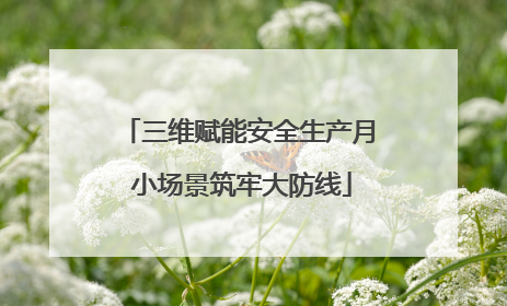 三维赋能安全生产月 小场景筑牢大防线