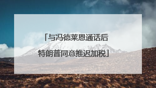 与冯德莱恩通话后 特朗普同意推迟加税