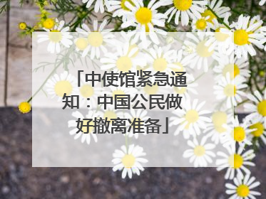 中使馆紧急通知：中国公民做好撤离准备