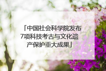中国社会科学院发布7项科技考古与文化遗产保护重大成果