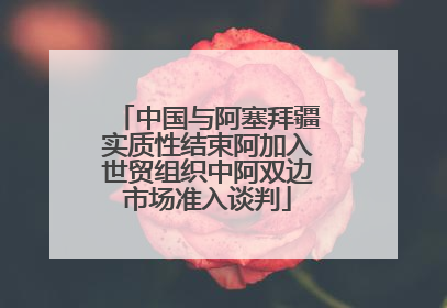 中国与阿塞拜疆实质性结束阿加入世贸组织中阿双边市场准入谈判