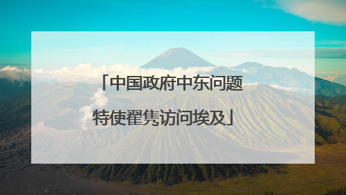 中国政府中东问题特使翟隽访问埃及