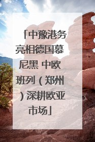 中豫港务亮相德国慕尼黑 中欧班列（郑州）深耕欧亚市场