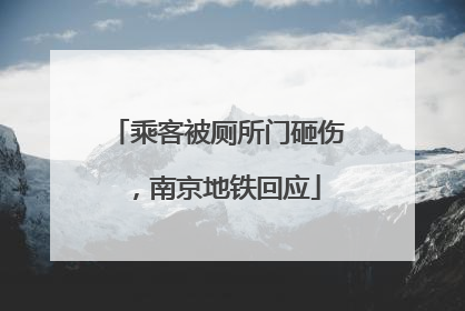 乘客被厕所门砸伤，南京地铁回应