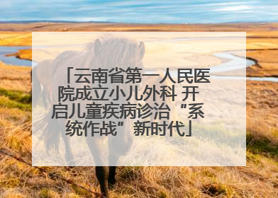 云南省第一人民医院成立小儿外科 开启儿童疾病诊治“系统作战”新时代