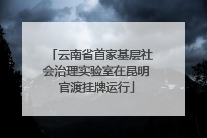 云南省首家基层社会治理实验室在昆明官渡挂牌运行