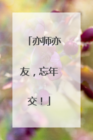 亦师亦友，忘年交！