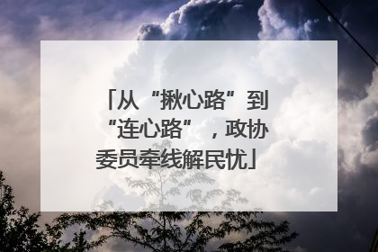 从“揪心路”到“连心路”，政协委员牵线解民忧