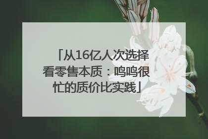 从16亿人次选择看零售本质：鸣鸣很忙的质价比实践