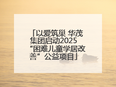 以爱筑巢 华茂集团启动2025“困难儿童学居改善”公益项目