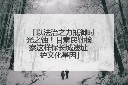 以法治之力抵御时光之蚀！甘肃民勤检察这样保长城遗址 护文化基因