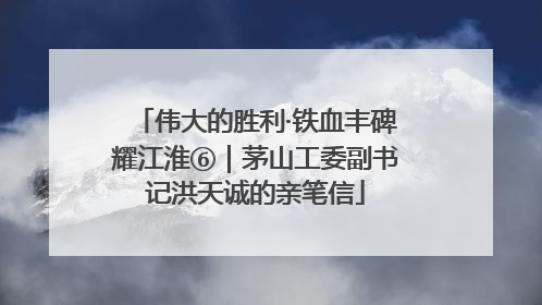 伟大的胜利·铁血丰碑耀江淮⑥｜茅山工委副书记洪天诚的亲笔信